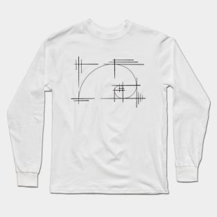 Golden Ratio - Reticle Lines - Fibonacci Spiral Long Sleeve T-Shirt